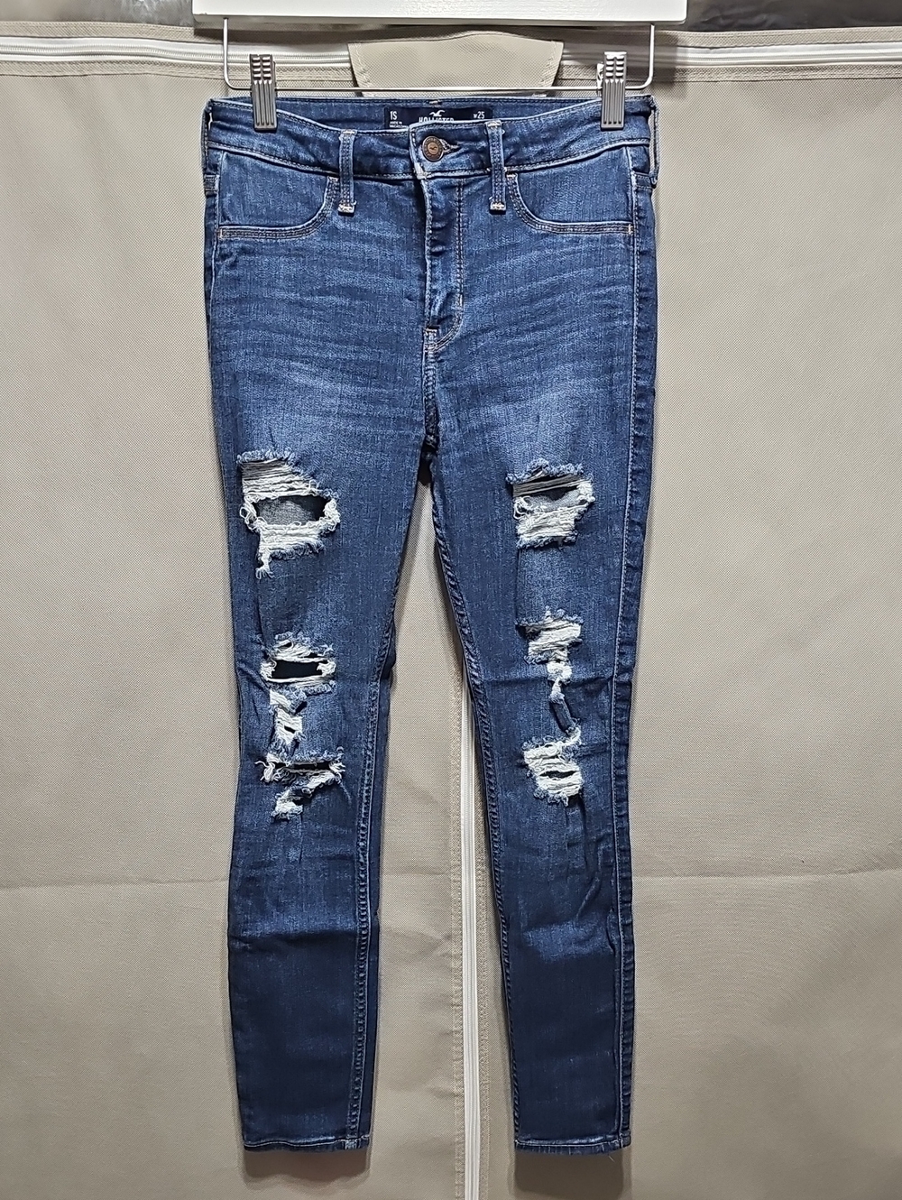 Hollister Distressed Dark Blue Skinny Jeans